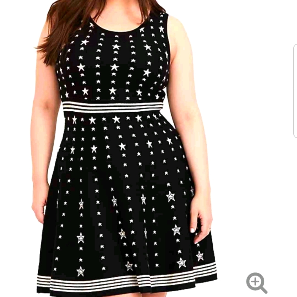 Torrid Black & White Star Sweatter Knit Dress.